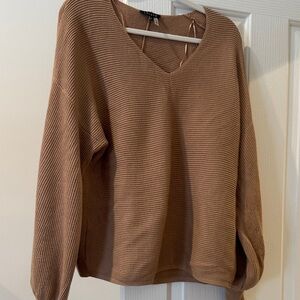 1. State Brown Ribbed Sweater